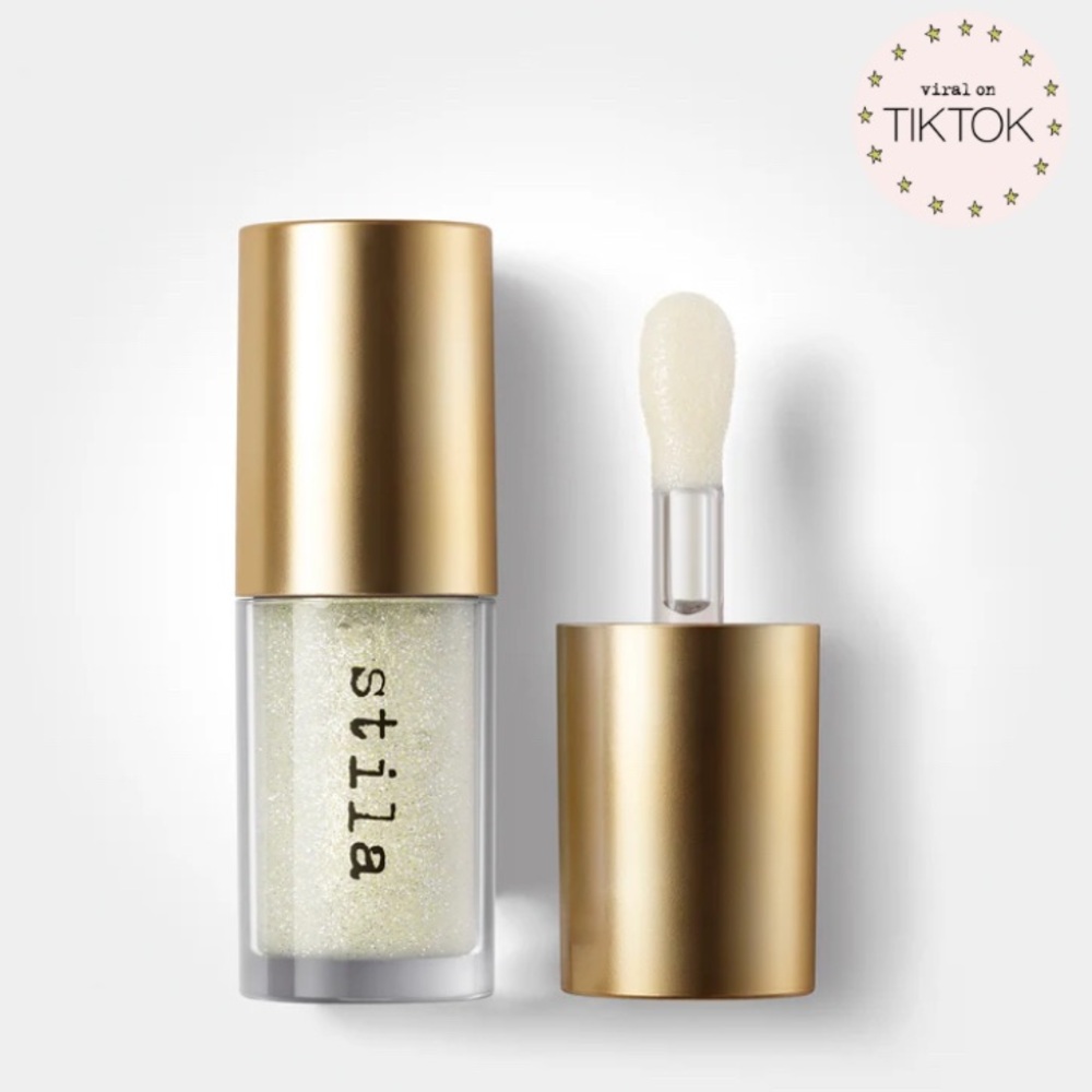 Stila Heaven's Dew Gel Lip Oil in Clear Glitter, NWT